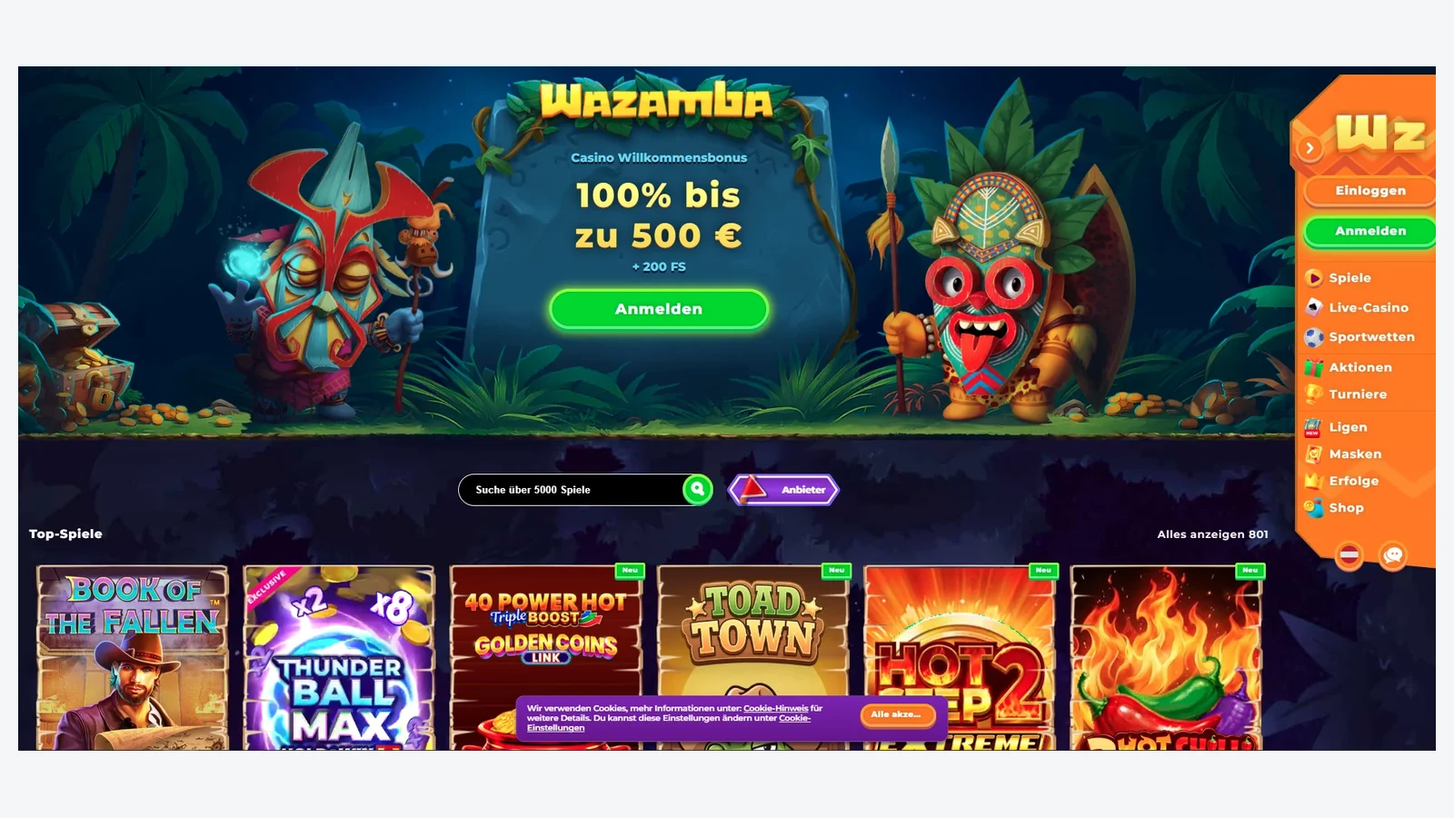 Wazamba — Külföldi online kaszinó – útmutató magyar játékosoknak